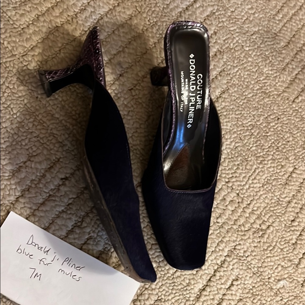 Donald J. Pliner Women's Blue Mules